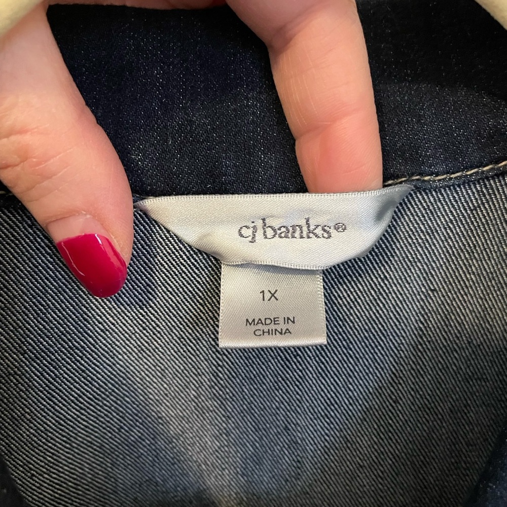 CJ Banks Dark Blue Denim Vest - Picture 3 of 8